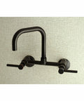 Concord 8 Inch Adjustable Center Wall Mount Kitchen Faucet Matte Black Built Tough With Solid Brass Construction Drip Free