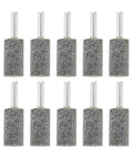 Ten Piece Set Of Sixteen Millimeter Aluminum Oxide Mounted Grinding Stones For Electric Rotary Tools With One Quarter Inch Shank