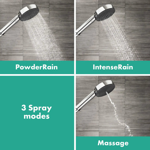Pulsify S 24 Inch Wall Bar Shower System With 3 Jet Types PowderRain, IntenseRain, and Massage modes, chrome finish