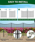 18 Panel No Dig Decorative Fence With Gate For Outdoor Yard And Patio, 33 Inches High, 40.5 Feet Long, installation guide