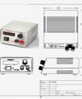 Adjustable DC Power Supply With Dual LCD Display Dope Benchtop Power Supply Regulated 3V To 12V Outputs PS-28A design dimensions