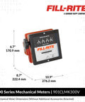 1 Inch Mechanical Fuel Transfer Meter In Liters With 23-151 LPM Range, 4 Digit Readout, Aluminum Construction