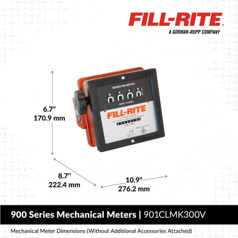 1 Inch Mechanical Fuel Transfer Meter In Liters With 23-151 LPM Range, 4 Digit Readout, Aluminum Construction