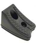 MTC 20207 heavy-duty wheel chock, black plastic wedge with hex-pattern grip, set of 2