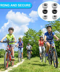 Kids riding bikes outdoors with inset of 24 Piece Bicycle Nuts And Washers Kit With M8 M9.5 And M10 Sizes For Front And Rear Wheel Axles.