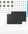 Magnetic Modular Kit For Engineering And Architecture Education with 205 pieces, grids, bolts, and guide for building structures.