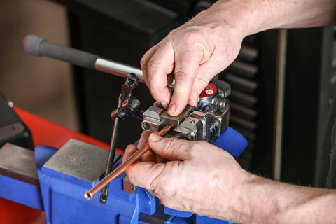Pro Level 37 Degree Flare Die Set For Brake Line Kits With Seven Fast Swap Forming Dies And Sturdy Turret Base Built To Lay Down Crisp Clean Flares On Standard Brakeline Tubing For Weekend Grinders