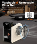 355 CFM Blower Fan With Detachable Filter for Easy Cleaning in a gym setting, featuring its removable filter for maintenance.