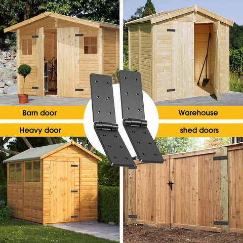 Heavy Duty Gate Hinges 2 Pack 270 Degree Adjustable Butt Folding Door Hinge With Screws for Wood Fences Barn Doors and Tables Black