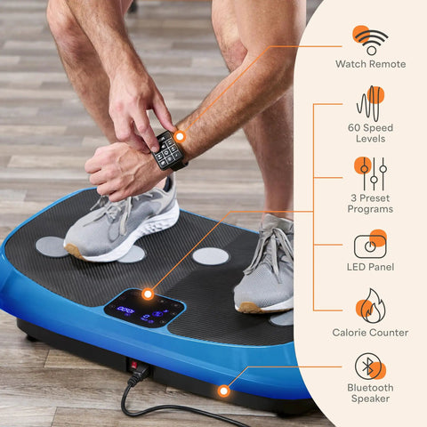 Legit 4D Curved Vibration Plate Exercise Machine With Triple Motor Seven Modes And Sixty Speeds Vibrating Platform with watch remote.