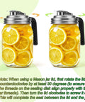 Stainless Steel Pour Spout Lid With Handle For Wide Mouth Jars on mason jars with lemon slices, airtight seal, 2 pack