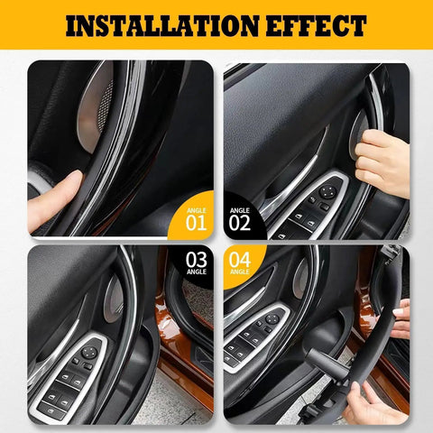 Front Left And Right Inner Door Pull Handles For BMW 3 Series F30 F31 2012 Through 2018 320i Replacement Inner Trim Door Handle Set OEM Style No Fuss Direct Fit Easy Install Long Lasting High Quality, black plastic door handle install