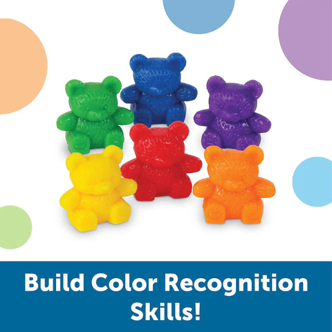 102 Bear Counters For Kids, Toddler Math Toys, Counting Manipulatives For Preschool And Pre K, Teddy Bear Counters Set With Colorful Bears