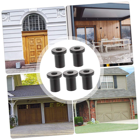 Five Piece Sliding Barn Door Spacer Kit With Flat Track Spacers And Pipe Clamp Hardware shown with various garage door setups
