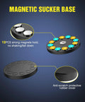 Magnetic design of 2 Piece Magnetic Base LED Light Bar Mounting Brackets with Rubber Coated Sucker Holders For Bottom Mounts On Hood Or A Pillar.