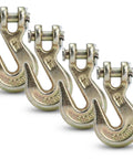 Rugged Heavy Duty One Quarter Inch Clevis Grab Hook For Grade 70 Chain 3600 Lbs WLL, 14400 Lbs Breaking, 4 Pack