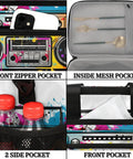 Insulated Picnic Backpack With Big 12x8.7x10in Lunch Tote Keeps Your Grub Fresh On The Go, front and mesh pockets detail