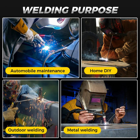 145 Amp MIG Welder With LED Display Inverter 110V used in automobile maintenance, home DIY, outdoor and metal welding scenes