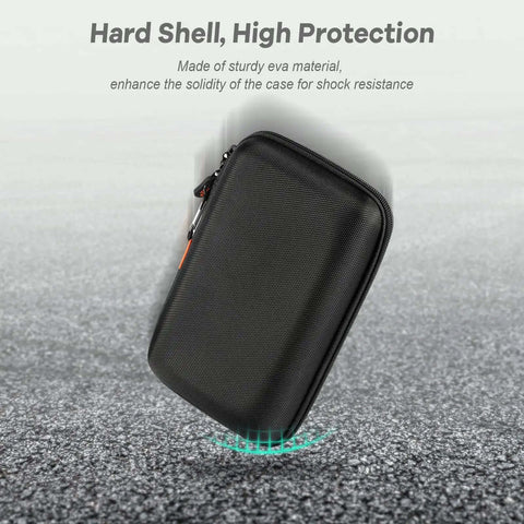 Heavy Duty Rugged Hard Shell Carrying Case For Gps Navigator External Hard Drive And Portable Tech Gear With Knuckle Busting Drop Protection on gravel surface.