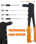 225 Piece Black Aluminum Blind Rivets Assortment Kit With Workhorse Hand Riveter and various size pop rivets tool