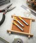 Top Shelf Kickass Keyhole Router Bit Set Includes 3 Piece T Slot T Track Bits With One Quarter Inch Shank on display.