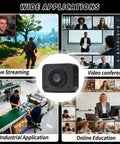 Image depicting various uses of the 4K USB Webcam With Microphone And Detachable Stand, Autofocus, Plug And Play Streaming Camera.