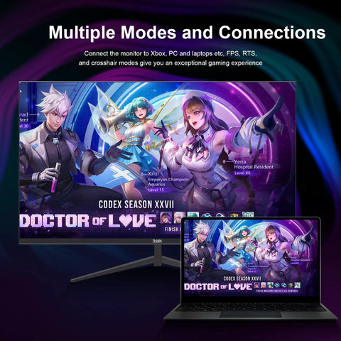 27 Inch Gaming Monitor With 100Hz Refresh Rate Full HD 1920x1080 Built In Speakers HDMI Eye Care frameless design, game display