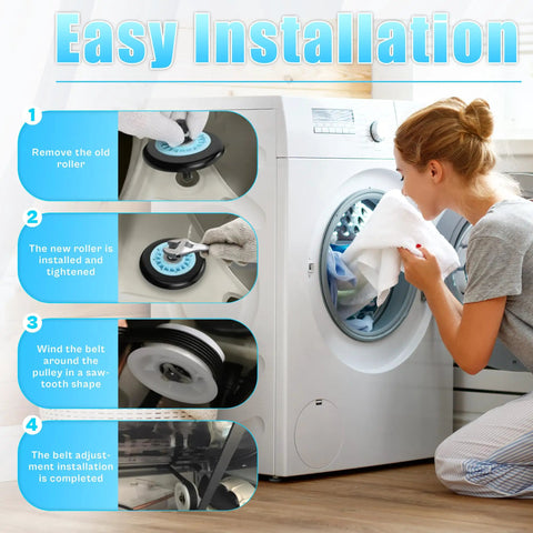 Upgraded Dryer Roller Kit For DV42H5200EW/A3 DV40J3000EW/A2 DV48H7400EW/A2 DV42H5200EP/A3 No-Brainer Install With DC93-00634A Idler Pulley steps