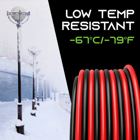 12 Gauge Bonded Silicone Wire 100 Ft Black Red 2 Conductor Hookup Cable, low temp resistant to -67°C ambient image
