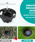 3.5 Inch Sprinkler Head Grass Cutter Trimmer for Lawn Care, Prevents Overgrowth, shown with before and after use views