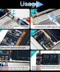 Image showing the usage steps of Pocket Sized Handheld Oscilloscope Kit With 2.4 Inch Color Screen And 1MSaS Real Time Sampling.