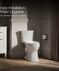 Elongated Manual Bidet Toilet Seat With Chrome Handle And Quiet Close Lid No Power Needed Easy Install displayed in bathroom