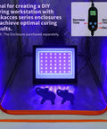 UV Resin Curing Light With Timer Dual Band 365Nm 395Nm 42 LEDs in enclosure with digital control displayed, curing 3D prints