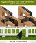 Sliding Gate Hardware Kit For Wooden Fence And Deck Gate Heavy Duty Rolling Gate Kit With Wheels Anti Sag Corner Brackets Guide Rollers And Self Locking Latch Adjustable Fit For 1 To 2 Inch Gates, wood gate thickness 1.5-2 in