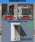 Type 3R Enclosure Cover Single Gang Vertical Outdoor Electrical Box Cover Weatherproof Clear Two Pack shown with old versus new covers.