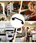 Sleek Aluminum Fridge Door Handle With Self Adhesive Mount No Drill Needed For Easy Kitchen Appliance Upgrade And Rental Friendly Installation in modern kitchen.