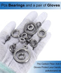Deep Groove Ball Bearings Set 5x8x2.5mm For Rollers And Skateboards in carbon fiber coated glove
