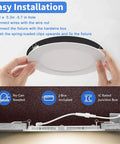 Hands holding Six Pack 5 Inch Recessed LED Downlights With Junction Box 5CCT Tunable 2700K To 5000K 10W Equiv 70W Dimmable Ultra Thin