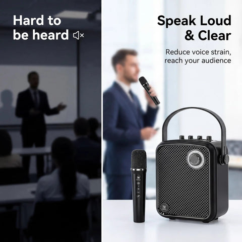 70W Portable PA Voice Amplifier For Classrooms, Public Speaking, And Karaoke With Wireless UHF Handheld Mic, Bluetooth 5.3 S100