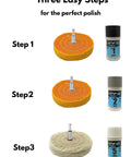 Metal Buffing And Polishing Kit For Drill With 4 Inch Buffing Wheels And 3 Step Polishing Compound For Aluminum Chrome