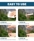 Steps to use 48 Sheet Window Screen Patches Repair Kit With Four Size Tape Set Fiberglass Adhesive for Quick No Tools Needed Fixes