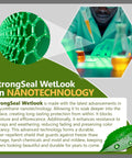 Wetlook Paver Sealer And Joint Sand Stabilizer Kit, scientific nanotechnology focus with lab scene and molecular structure.