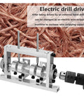 Heavy Duty Manual Wire Strippers Machine With Electric Drill Compatibility, featuring an electric drill attachment for efficient wire stripping.