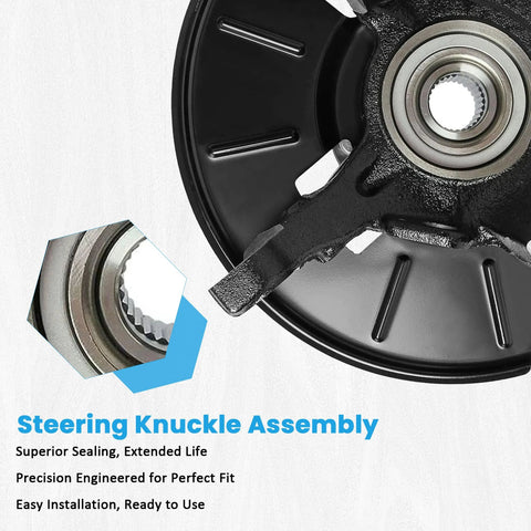 Rear Left Wheel Hub Bearing Steering Knuckle Assembly 698-413 Swap-In Ready Direct Fit Replacement with axle nut
