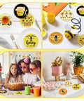 Bee Themed Diamond Painting Coasters Kit With Holder Eight Pattern Coasters Featuring Bee Gnome And Sunflower Designs