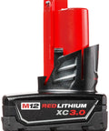 Twin Pack Of 3.0Ah Extended Capacity 12V Lithium Ion Batteries For M12 Tools With Flat Standing Base And Fuel Gauge High Run Time Easy Swap Heavy Duty Build Pro Grade Performance For Pro Jobs And DIY Projects
