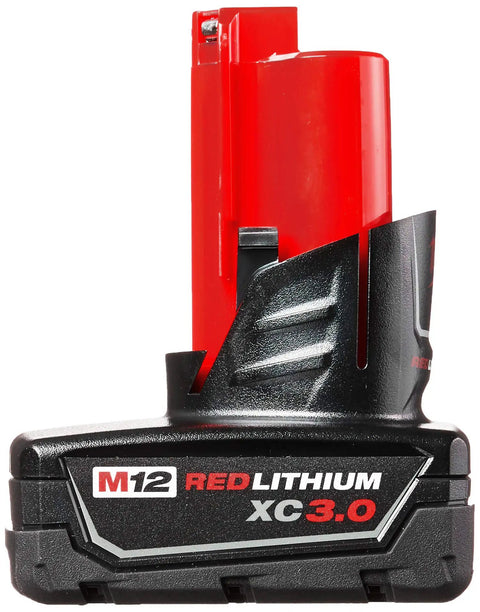 Twin Pack Of 3.0Ah Extended Capacity 12V Lithium Ion Batteries For M12 Tools With Flat Standing Base And Fuel Gauge High Run Time Easy Swap Heavy Duty Build Pro Grade Performance For Pro Jobs And DIY Projects