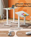 Liftsync 35 Inch Glass Standing Drafting Table With 90 Degree Tilt Adjustable Height For Art Painting And Drawing Foldable Workstation Desk Space Saving Design for different heights, showing two height settings.
