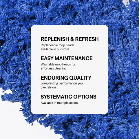No Sweat Heavy Duty Commercial Floor Sweeper With A Slick Forty Eight Inch Reusable Washable Dust Mop Head For easy maintenance and colors.