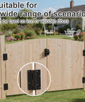 Heavy Duty Aluminum Self Closing Gate Hinges Featuring Slick Adjustable Spring Tension For Rock Solid Auto Fence Gate Closure No Sweat Installation And Heavy Load Support on wooden gate.